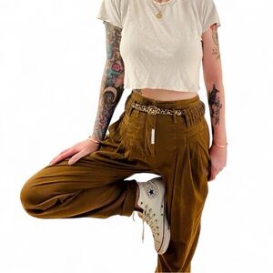 Vintage Z. Cavaricci Brown Twill High Waist Trousers Relaxed Fit